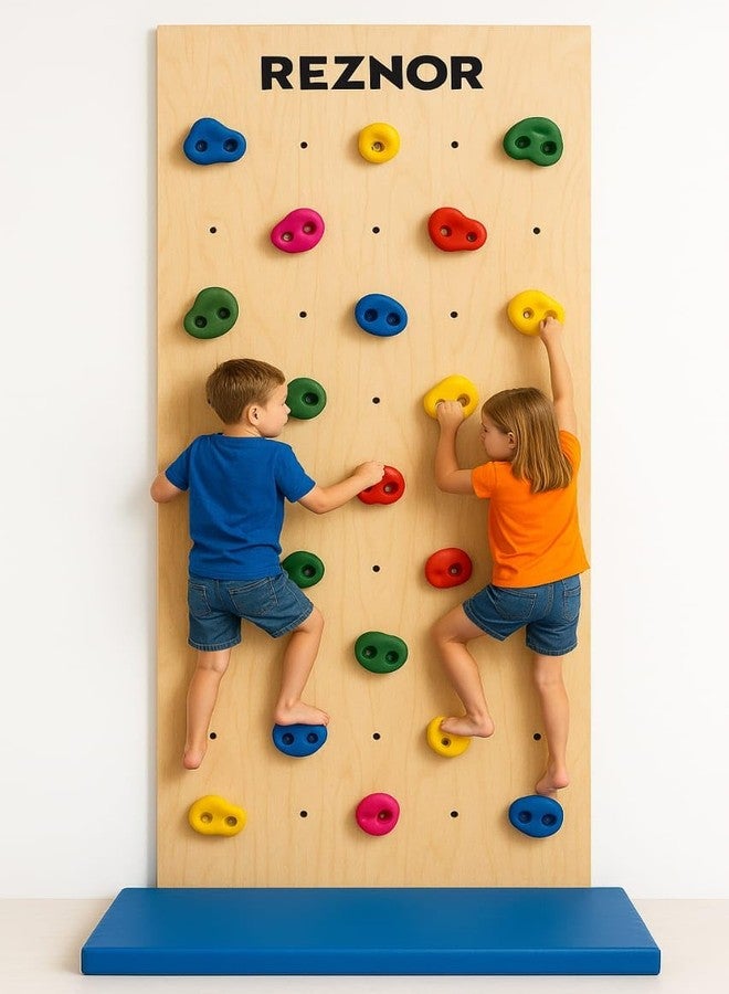 REZNOR مجموعة أحجار تسلق الصخور الكبيرة متعددة الأحجام من ريزنور للأطفال، وأحجار تسلق جدارية للكبار لبناء جدران ملاعب الأطفال بأنفسهم/مكعبات خشبية، عبوة من 24 قطعة - Image 2